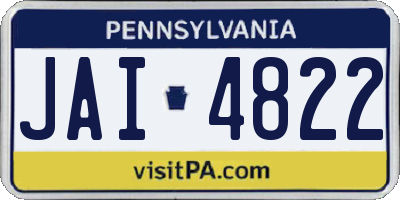 PA license plate JAI4822