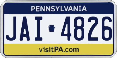 PA license plate JAI4826