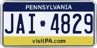 PA license plate JAI4829