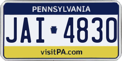 PA license plate JAI4830