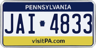PA license plate JAI4833