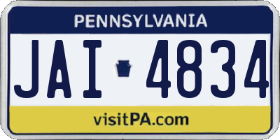 PA license plate JAI4834