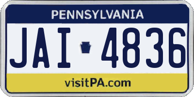 PA license plate JAI4836