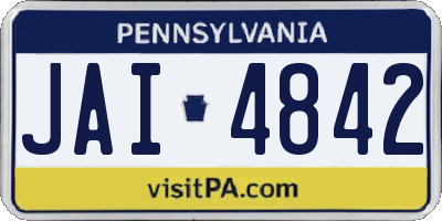 PA license plate JAI4842