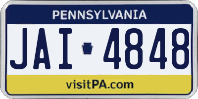 PA license plate JAI4848