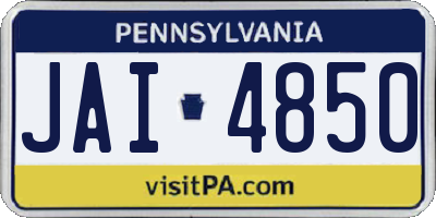 PA license plate JAI4850