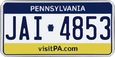 PA license plate JAI4853