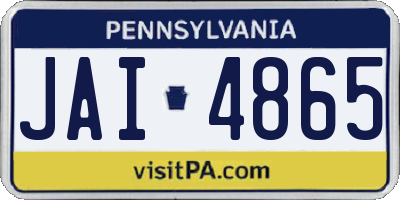 PA license plate JAI4865
