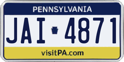 PA license plate JAI4871