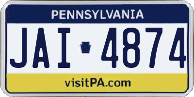 PA license plate JAI4874