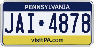 PA license plate JAI4878
