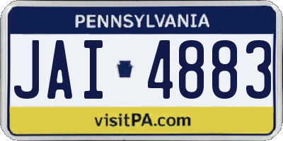 PA license plate JAI4883