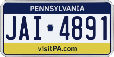 PA license plate JAI4891