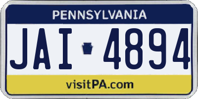 PA license plate JAI4894