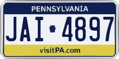 PA license plate JAI4897
