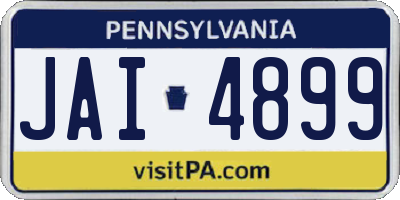 PA license plate JAI4899
