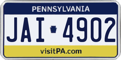 PA license plate JAI4902