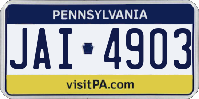 PA license plate JAI4903