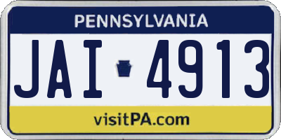 PA license plate JAI4913