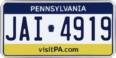 PA license plate JAI4919