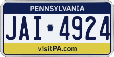 PA license plate JAI4924