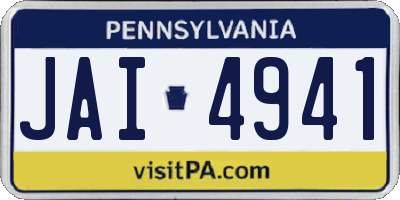 PA license plate JAI4941