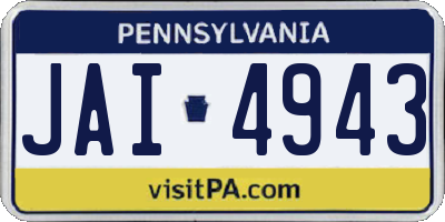 PA license plate JAI4943