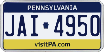 PA license plate JAI4950