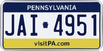 PA license plate JAI4951