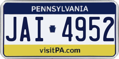 PA license plate JAI4952