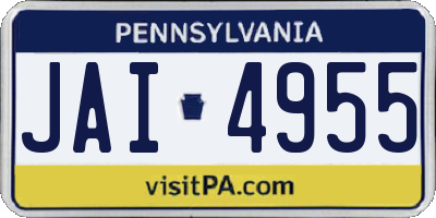 PA license plate JAI4955