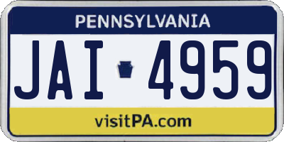PA license plate JAI4959