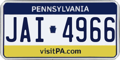 PA license plate JAI4966