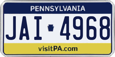 PA license plate JAI4968