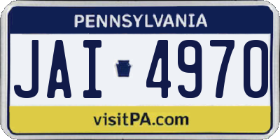 PA license plate JAI4970