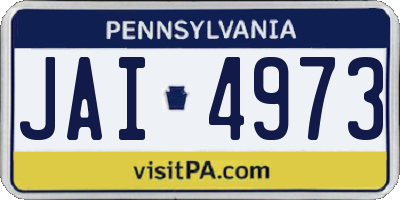 PA license plate JAI4973