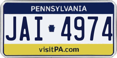 PA license plate JAI4974