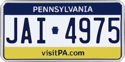 PA license plate JAI4975