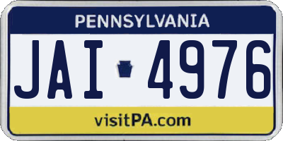 PA license plate JAI4976