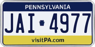 PA license plate JAI4977
