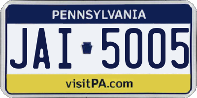 PA license plate JAI5005
