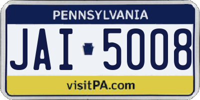 PA license plate JAI5008