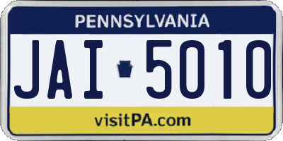 PA license plate JAI5010
