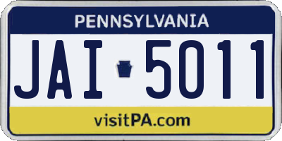 PA license plate JAI5011