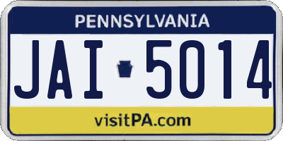 PA license plate JAI5014