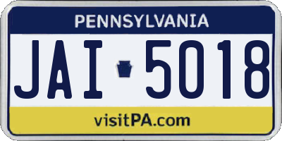 PA license plate JAI5018