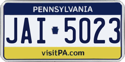 PA license plate JAI5023