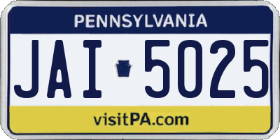 PA license plate JAI5025