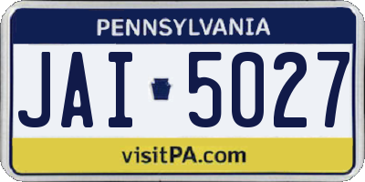 PA license plate JAI5027