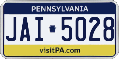 PA license plate JAI5028